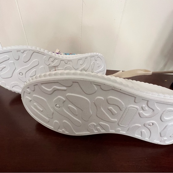 Taxi crochet platform sneaker  colorful boho bohemian grandma patch 7.5 NWOT - Picture 7 of 10